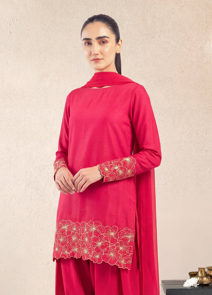 Dareecha by Daak RTW Embroidered Cotton Silk 3 Piece Suit MFS-HP MANAAL MFS-HP - Festive Collection