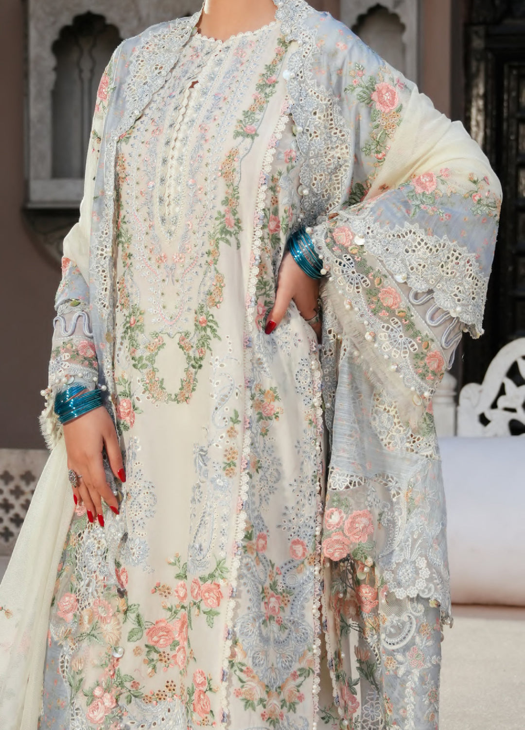 Ek Fasana by Kahf Premium Unstitched Embroidered Luxury Lawn 3 Piece Suit KHF26UFL KLB-2A NEELOFAR - Festive Collection