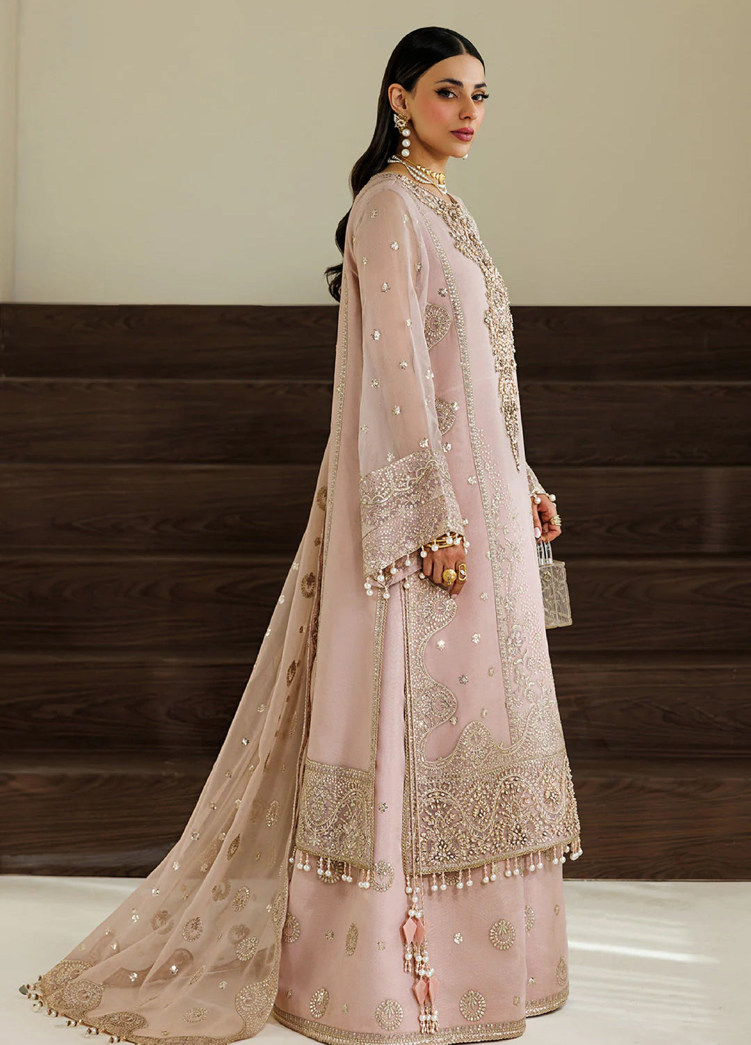 Aymal by Alizeh Fashion Handcrafted Unstitched Embroidered Chiffon 3 Pcs Suit AF26UAC 08-REEF - Festive Collection