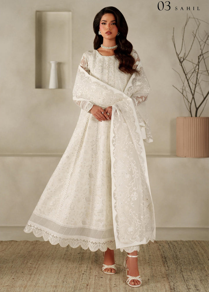 Muse Thread by Zarif Unstitched Organza Embroidered Suits 3 Piece ZRF25MT 03 SAHIL - Festive Collection