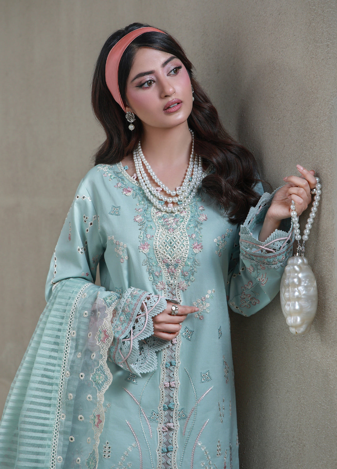 Saagar by Aabyaan Unstitched Embroidered Luxury Lawn 3 Piece Suit ABY26USL AL-10 Aaban - Festive Collection