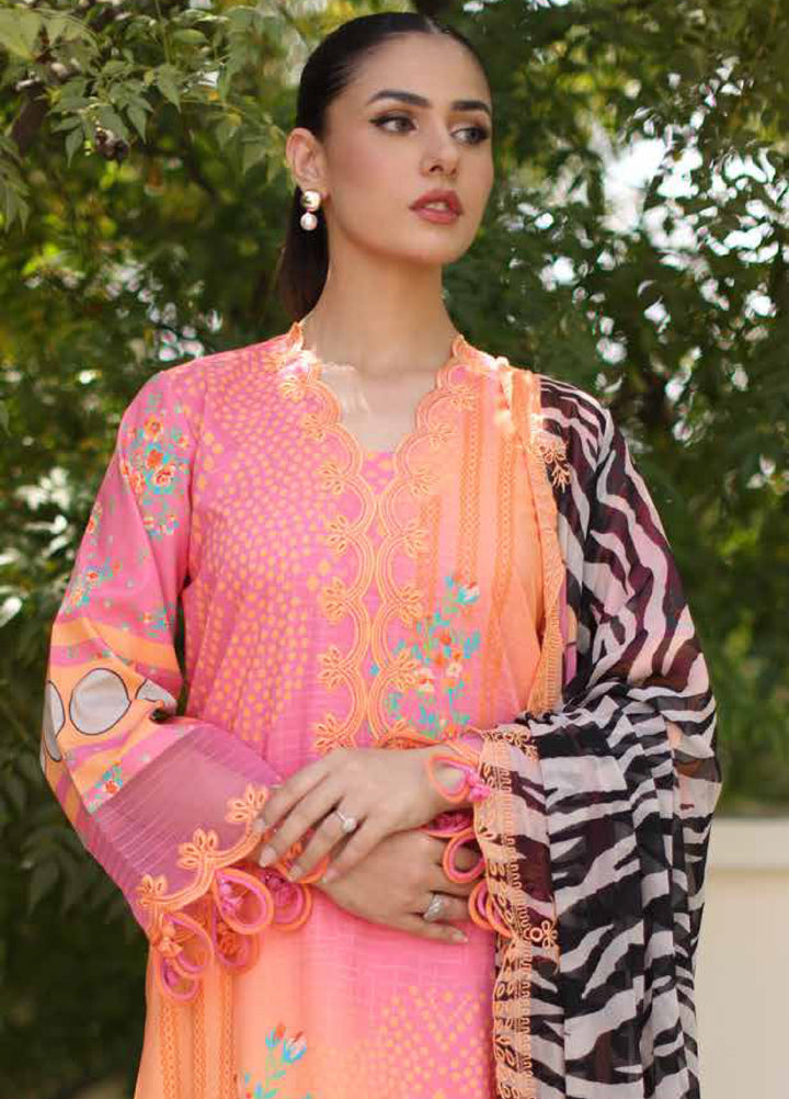 Combination by Charizma Unstitched Embroidered Luxury Lawn 3 Piece Suit CHR26UC CC6-10 - Summer Collection