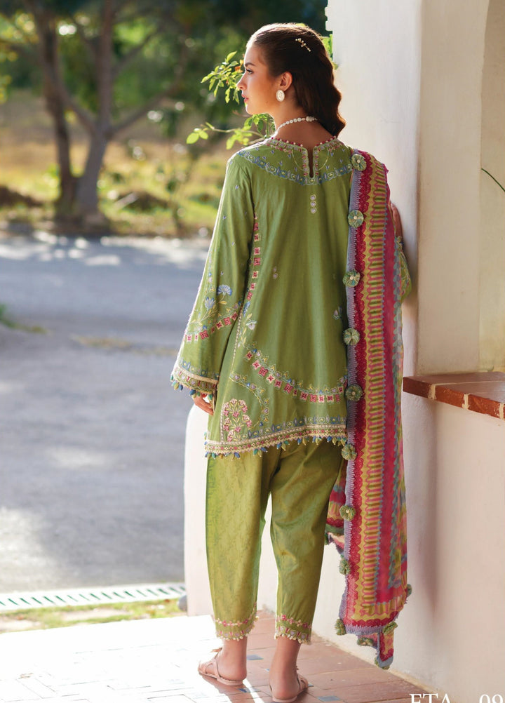 Farah Talib Aziz Unstitched Embroidered Lawn 3 Piece Suit FTA26UL FTA-09 CARMEN KIWI - Summer