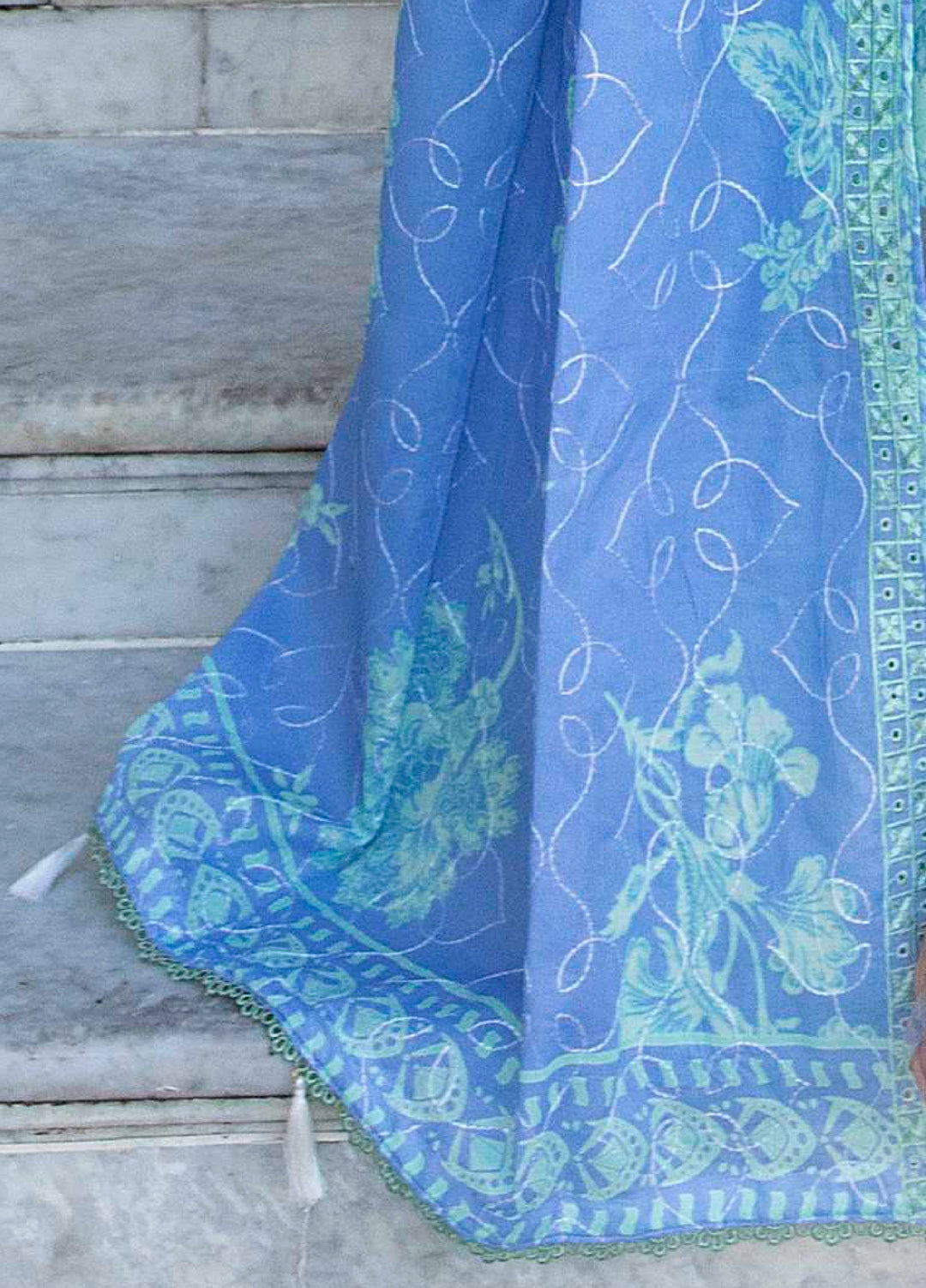 AL Zohaib Dhagakari Unstitched Embroidered Lawn 3 Piece Suit AZ26UD D-10 - Summer Collection