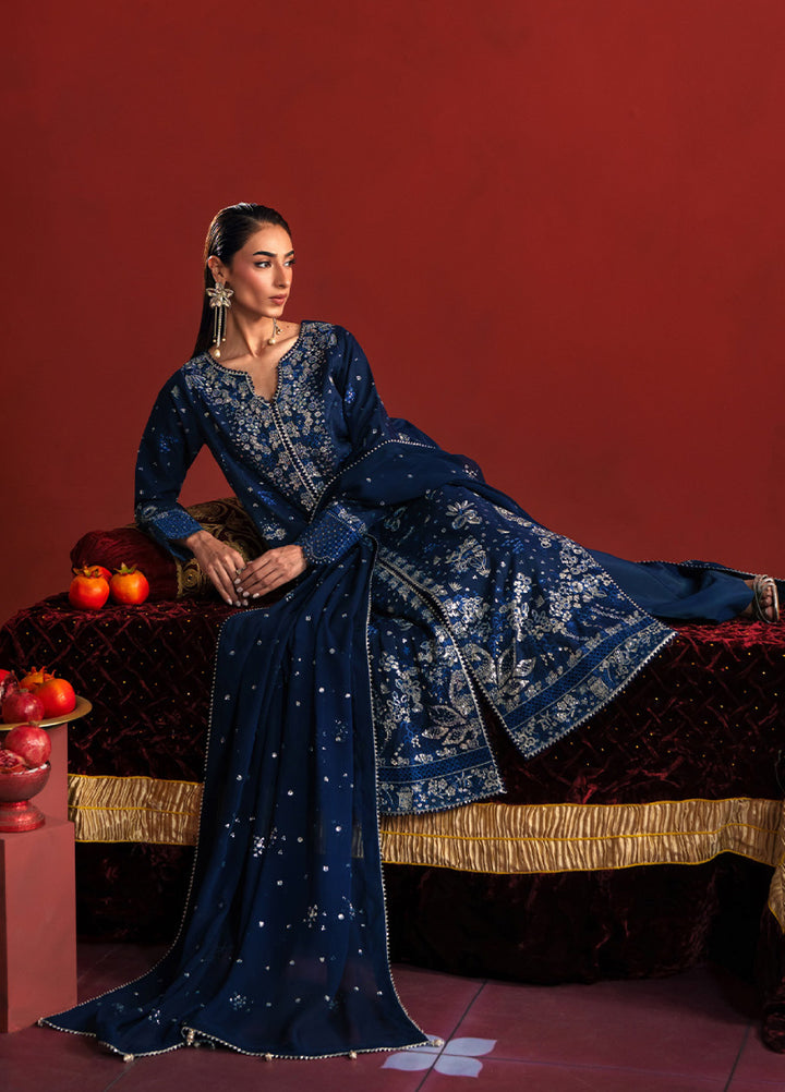 Shagun by Neeshay Unstitched Raw Silk Embroidered Suits 3 Piece NSH25SF FALAQ - Festive Collection