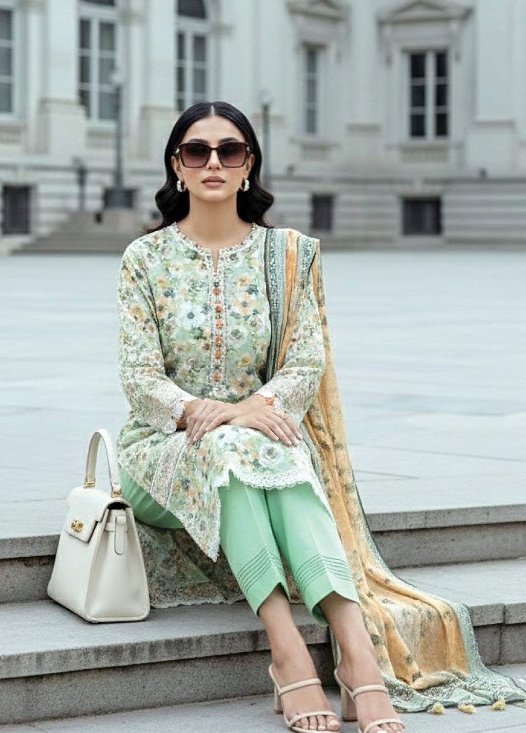 Komal Lawn by Lakhany Unstitched Embroidered Lawn 3 Piece Suit LSM26UK LG-IZ-0512 - Summer Collection