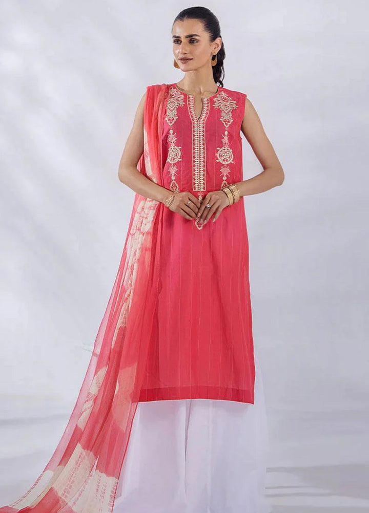 Malook By Shazia Ovais Pret Embroidered Lawn 3 Piece Suit MLK23D Aliana (Pink)