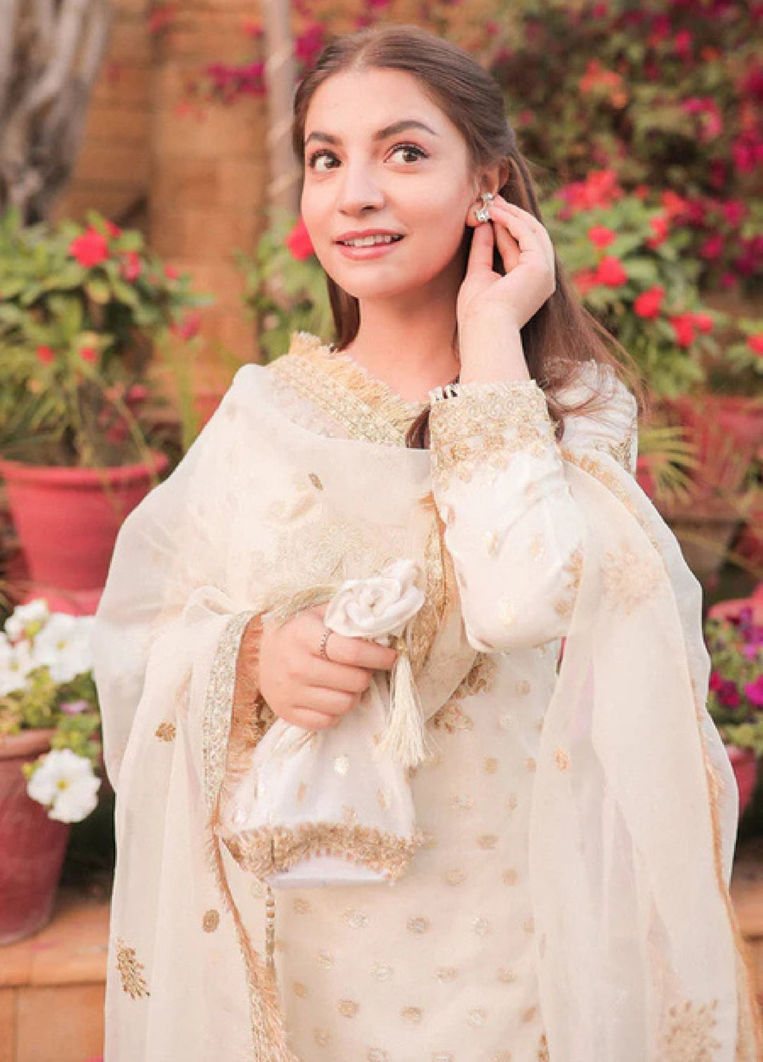 Sara Jahan Women RTW Embroidered Organza Zari 3 Piece Suit SJ26RF TJ-101 - Festive Collection