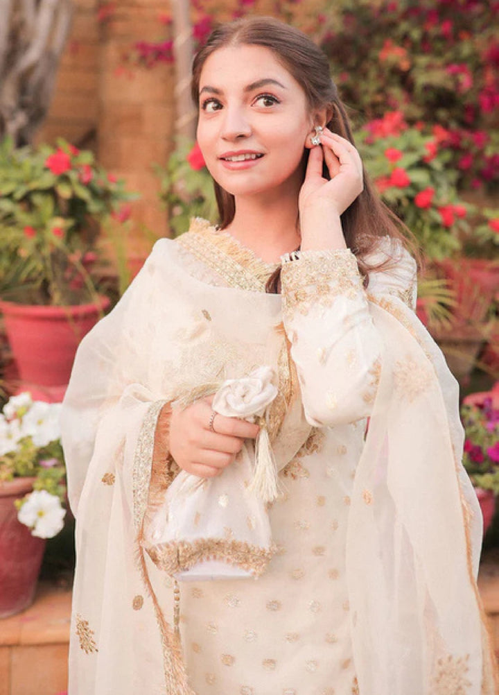 Sara Jahan Women RTW Embroidered Organza Zari 3 Piece Suit SJ26RF TJ-101 - Festive Collection