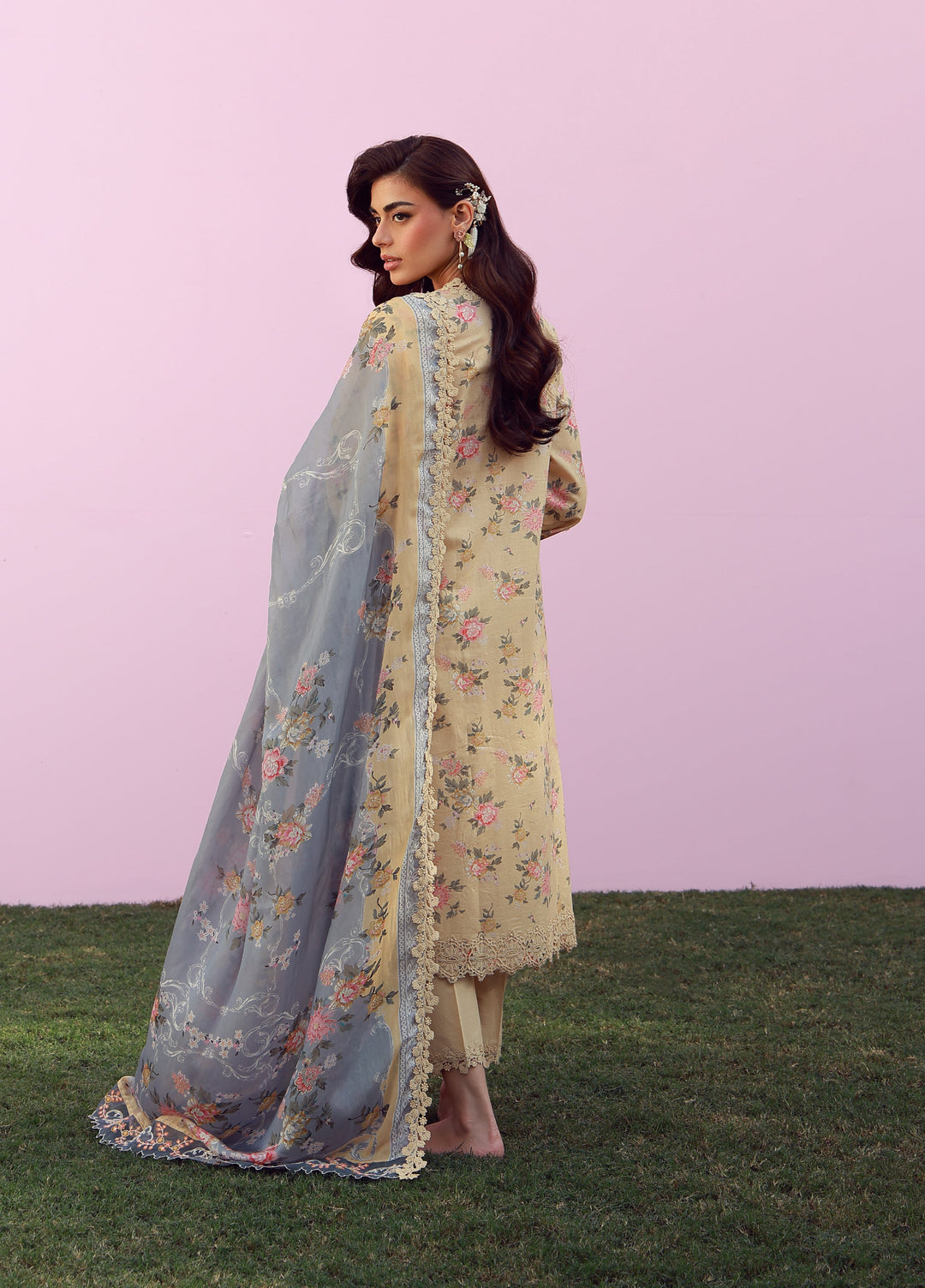 Mirha by Sahar Unstitched Embroidered Lawn 3 Piece Suit SS1-26-37 Rose Creme - Summer Collection