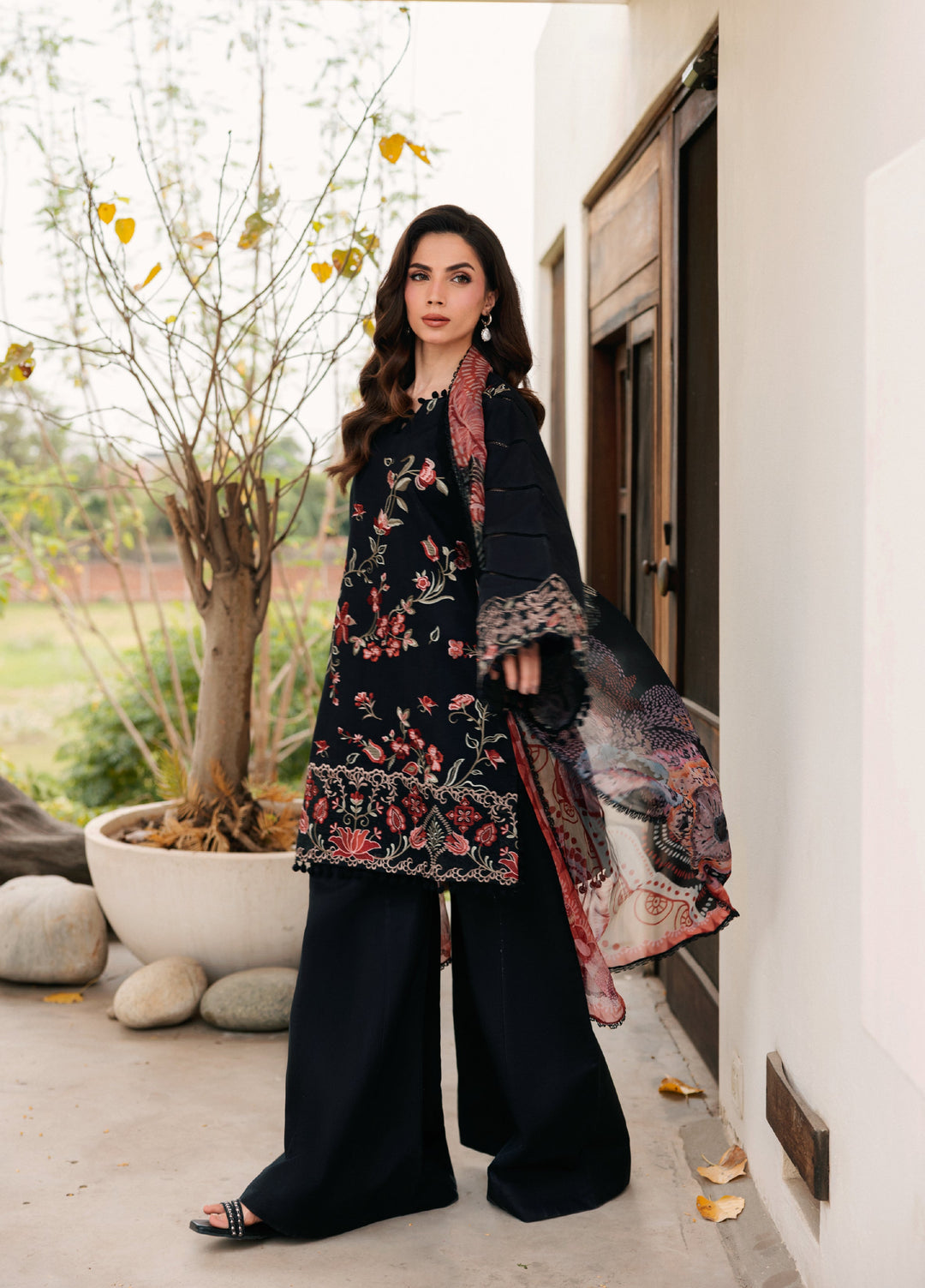 Zync by Florent Unstitched Embroidered Lawn 3 Piece Suit FL26ULZ FZ-1B - Lawn Collection