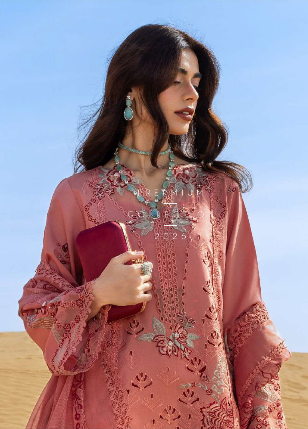 Rang Rasiya Premium Unstitched Embroidered Lawn 3 Piece Suit RR26UP D-3 Amani - Festive Collection