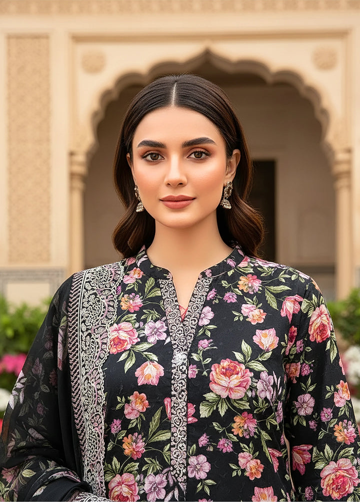 Lakhany Summer Essentials Embroidered Unstitched Lawn 3 Piece Suit LSM26USE LG-RK-0098 - Ramadan Collection