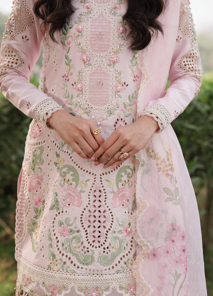 Tales of Petals by Sardinia Unstitched Embroidered Luxury Lawn 3 Pcs Suit SRD26UTP D-6 Pink Breeze - Festive
