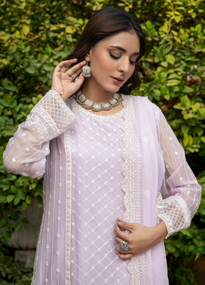 Zenia by Fine Tex Unstitched Royal Embroidered Chiffon Suits 3 Piece FNT25ZC ZC-03 - Festive Collection