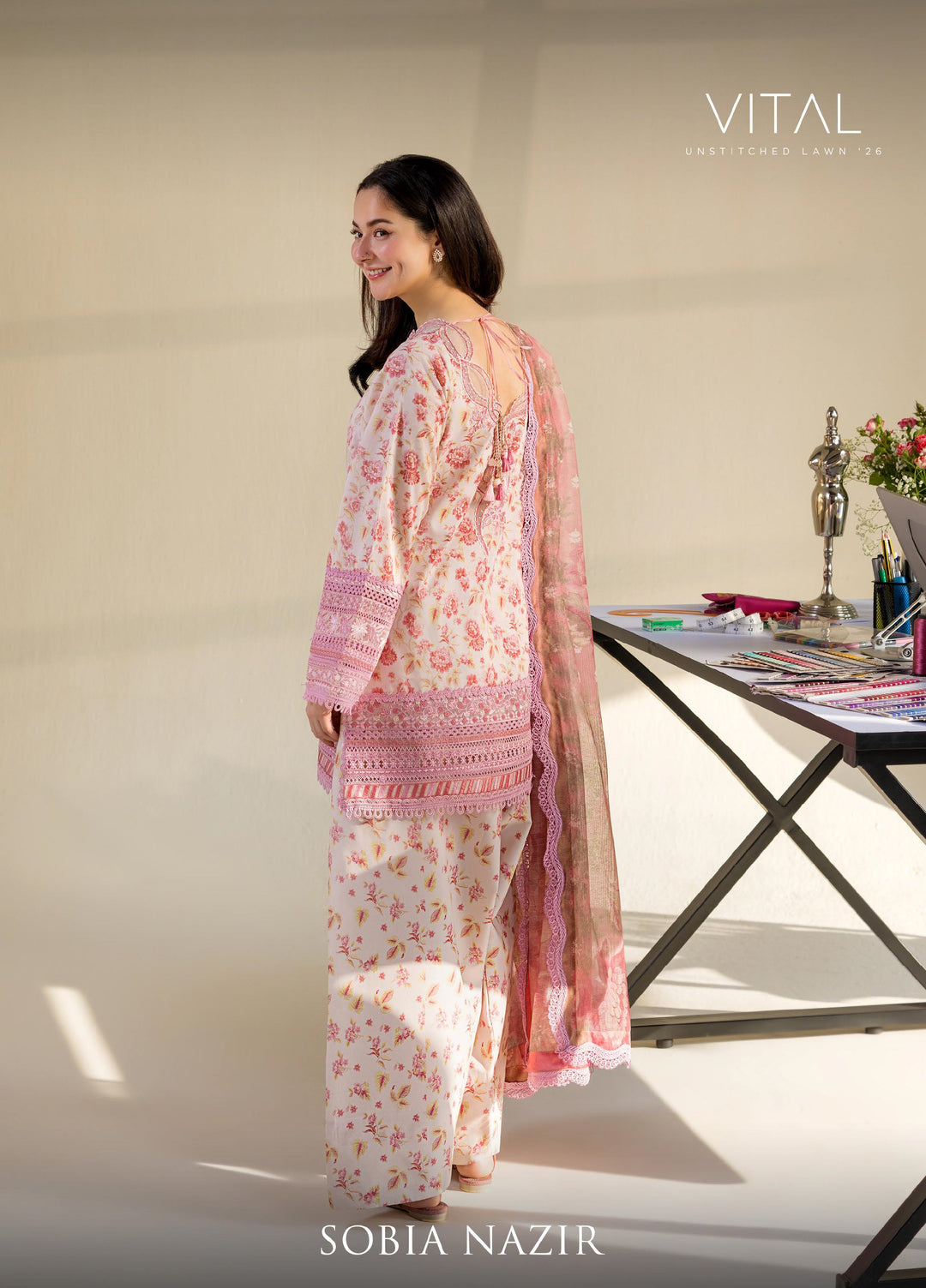 Vital by Sobia Nazir Unstitched Embroidered Lawn 3 Piece Suit SN26UVL 1A - Summer Collection