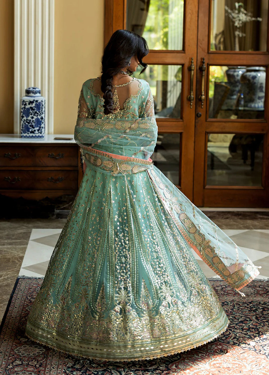 Darling by Mushq Unstitched Embroidered Net 4 Piece Suits MU25DW Bindu - Wedding Collection