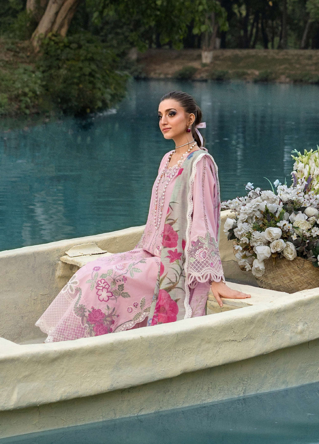 Bloom by Saira Shakira Unstitched Embroidered Lawn 3 Piece Suit SSR26ULB IRIS-08B - Eid Collection