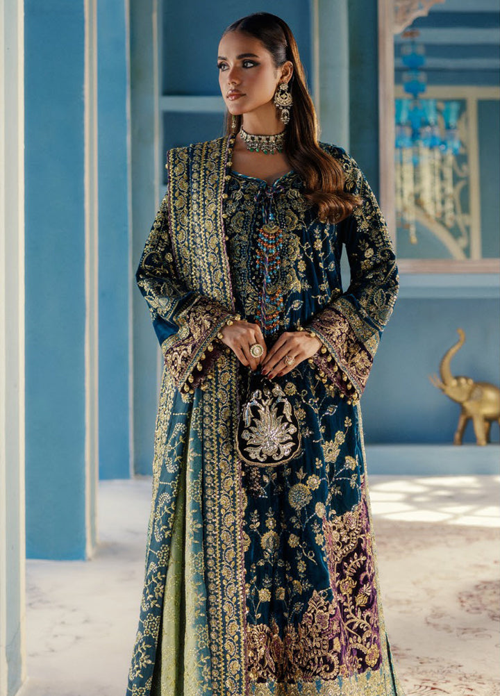 AIK Udaipur Velvet Unstitched Luxury Embroidered 3 Piece AIK25 D-08 - Formals Collection