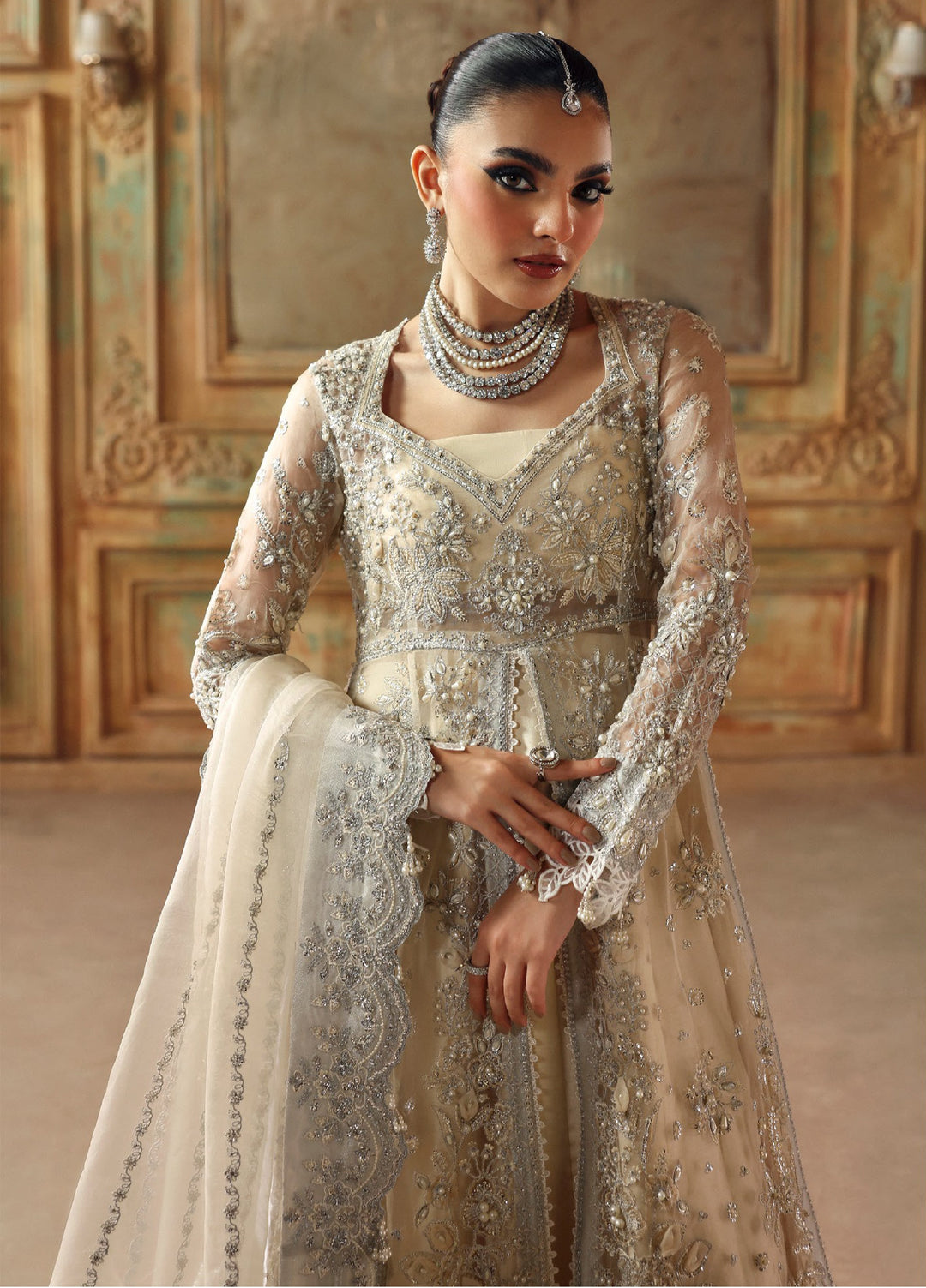 Zyra Unstitched Embroidered Net 3 Piece Suit ZY26UW D-4 Glamorous - Wedding Collection