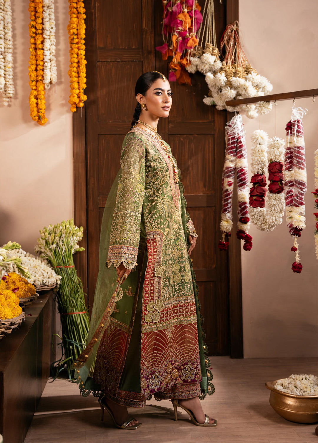 Push Pawan by Zarizaa Unstitched Embroidered Organza 3 Piece Suit ZZ26UPP D-5G Sultana - Wedding Collection