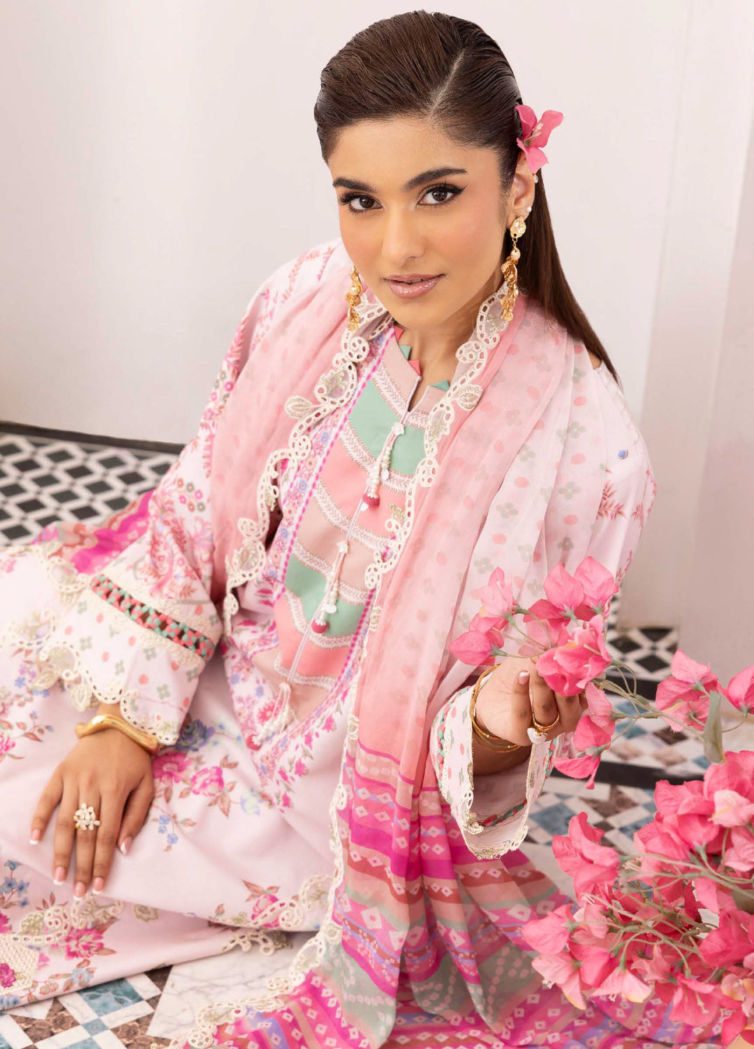 Rang e Bahar by Charizma Unstitched Embroidered Lawn 3 Piece Suit CHR26ULR CRB6-24 - Summer Collection