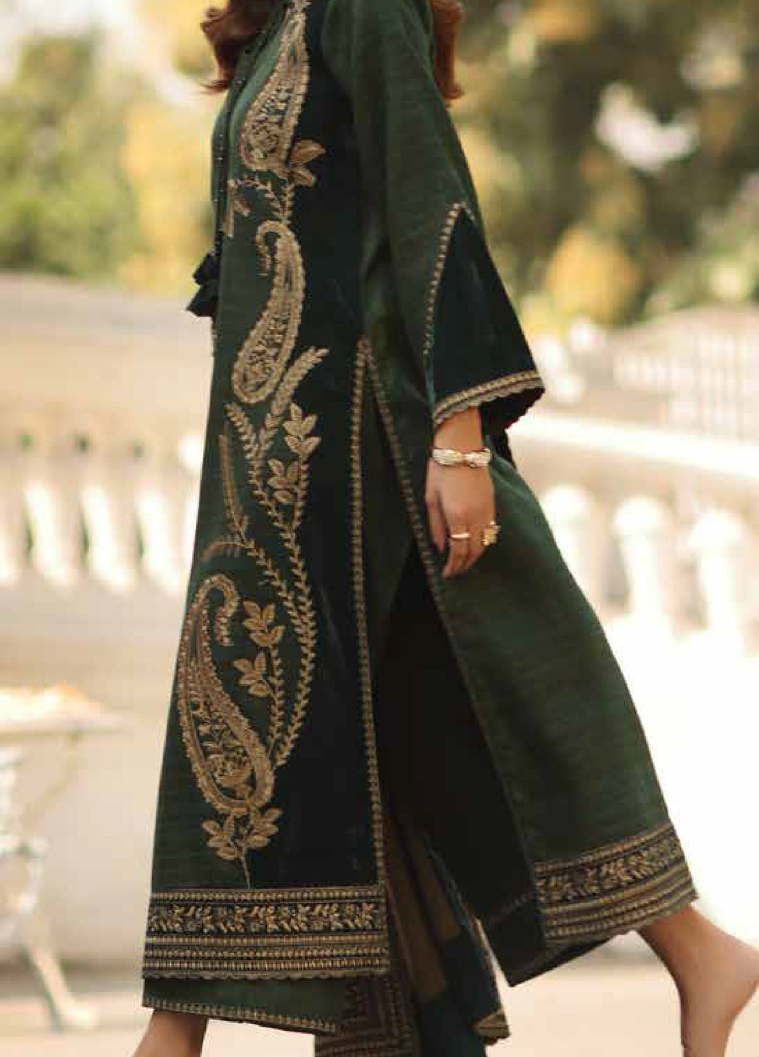 Charizma Signature Unstitched Embroidered Peach Leather 3 Piece CRZ25SP CSW5-07 - Winter Collection