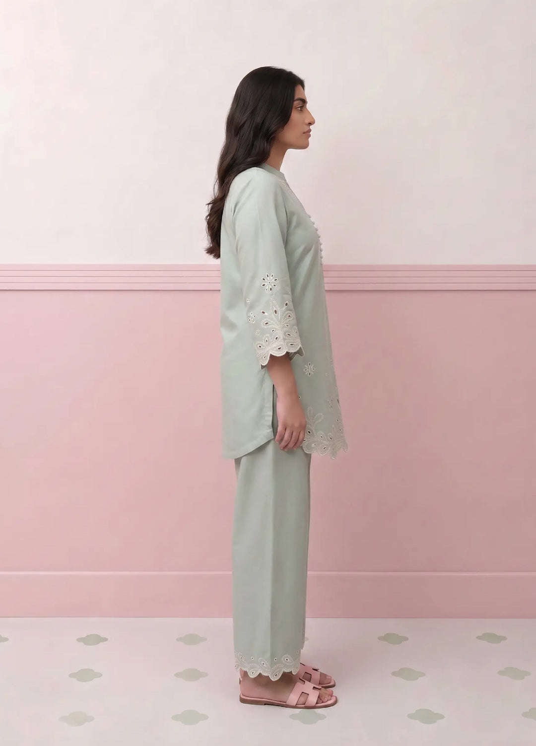 Scherezade Women RTW Embroidered Lawn Cotton 3 Piece Suit PINA COLADA - Casual Collection
