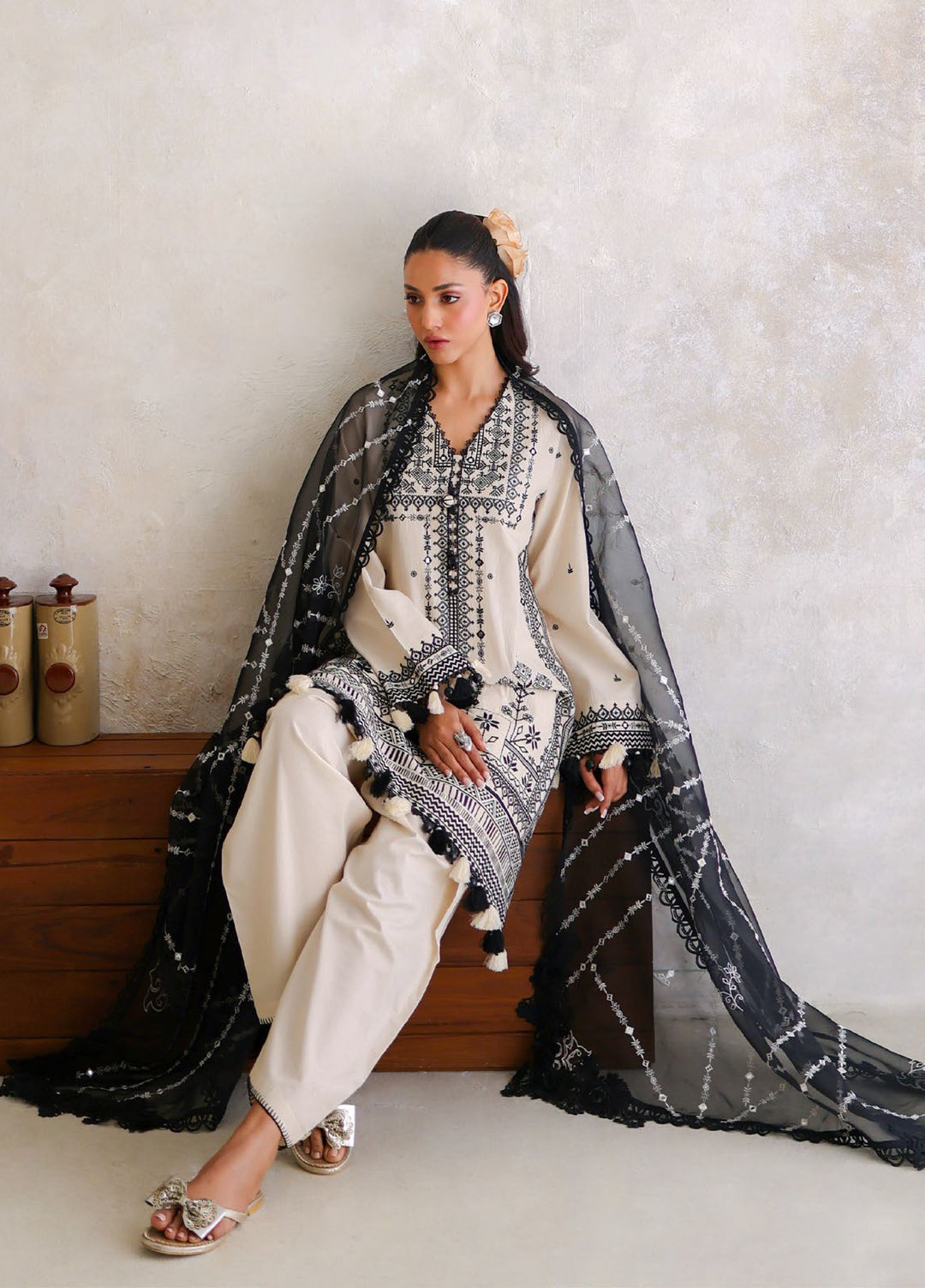 Freesia by Gul Ahmed Unstitched Embroidered Lawn 3 Piece Suit GA26UFL PM-62055 - Summer Collection