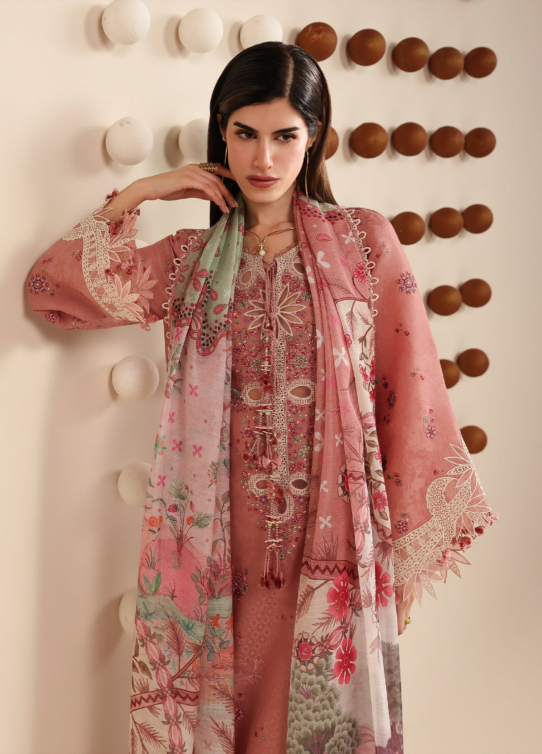 Iris by Jazmin Unstitched Embroidered Jacquard Lawn 3 Piece Suit JZ26ULI IL26-D04 - Eid Collection
