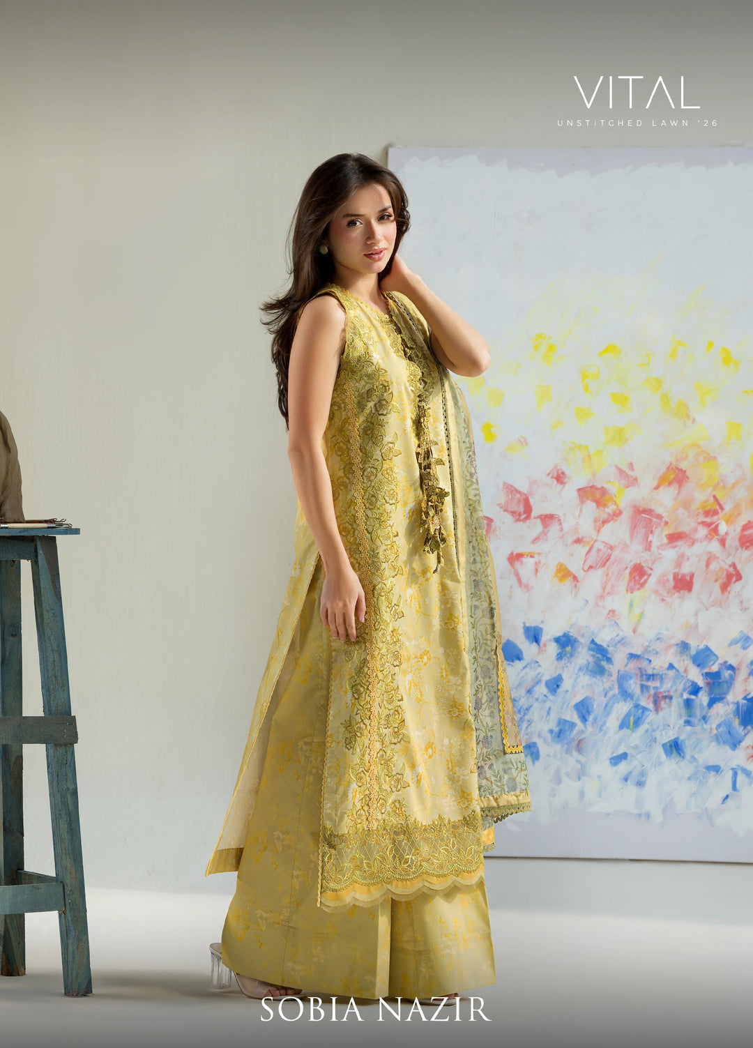 Vital by Sobia Nazir Unstitched Embroidered Lawn 3 Piece Suit SN26UVL 4A - Summer Collection