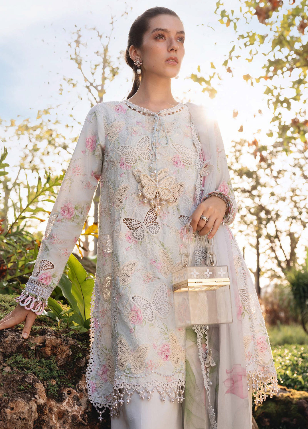 M Prints by Maria B Unstitched Printed Lawn 3 Piece Suit MB26UMP D-01 A - Summer Collection