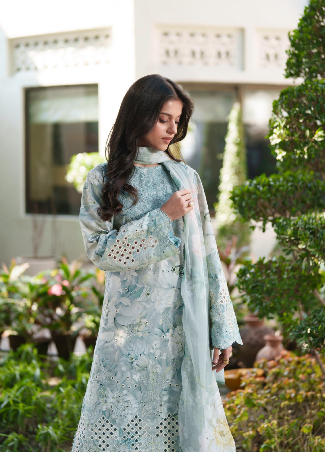 Summer Lines Printkari by Neeshay Unstitched Embroidered Lawn 3 Piece Suit NSH26SLP D-6 Calixa - Summer Collection