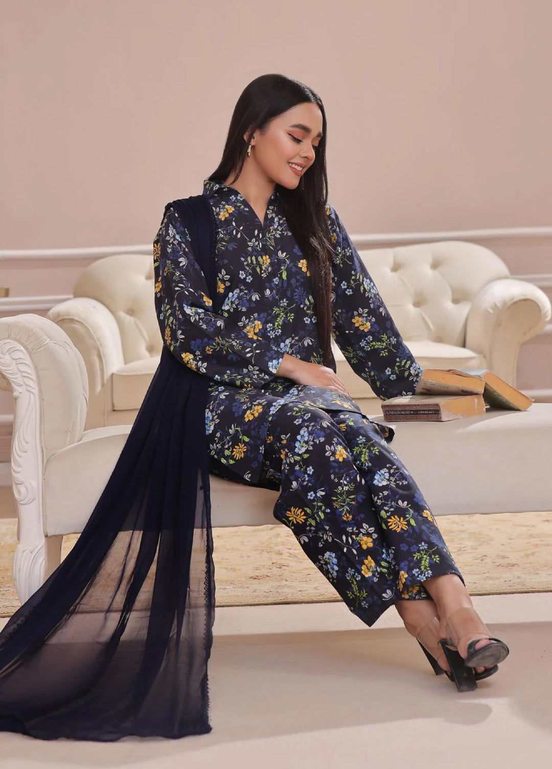 TNG Women Pret Khaddar 3 Piece Suit Walija - Winter Collection