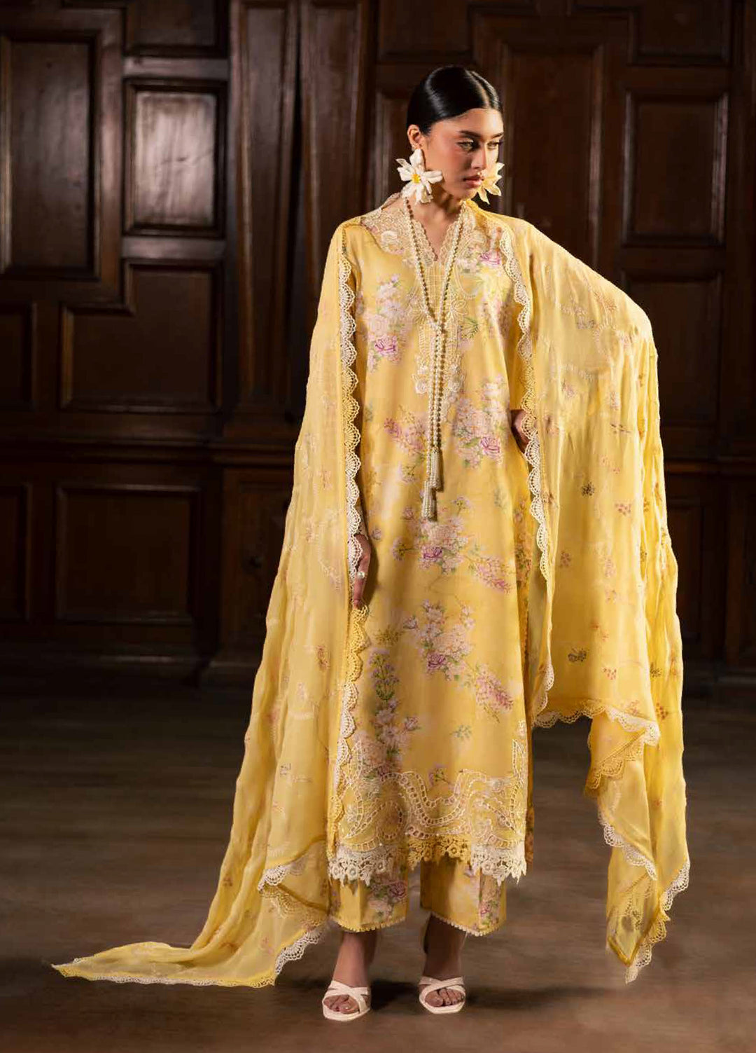 Maya by Nureh Unstitched Embroidered Luxury Lawn 3 Piece Suit NU26ULM NS-168 - Summer Collection