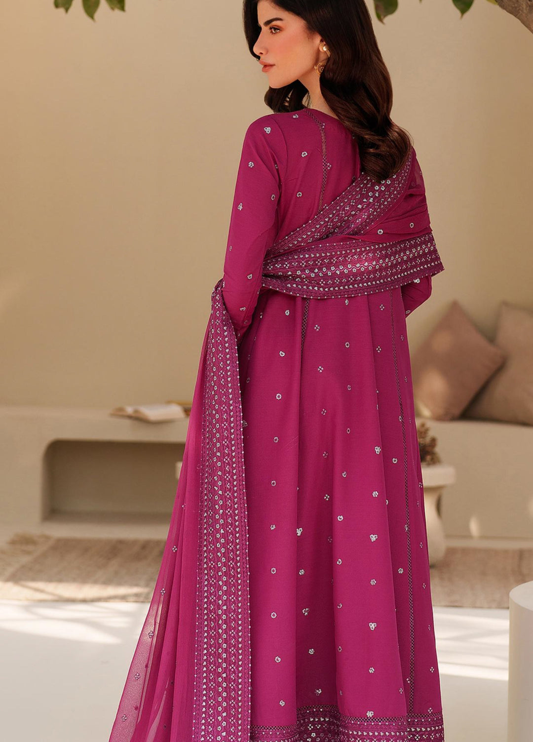 Tabeer by Zarif Unstitched Silk Embroidered 3 Piece Suit ZR26UT ZE-TS-04 HORAIN - Winter Collection