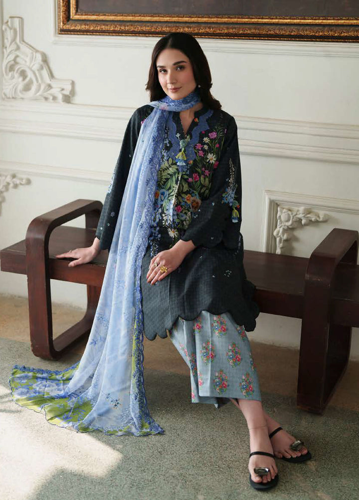 Whispered Florals by Roheenaz Unstitched Embroidered Lawn 3 Pcs Suit RNZ26UWF D-13 A MUTED ROSE - Summer