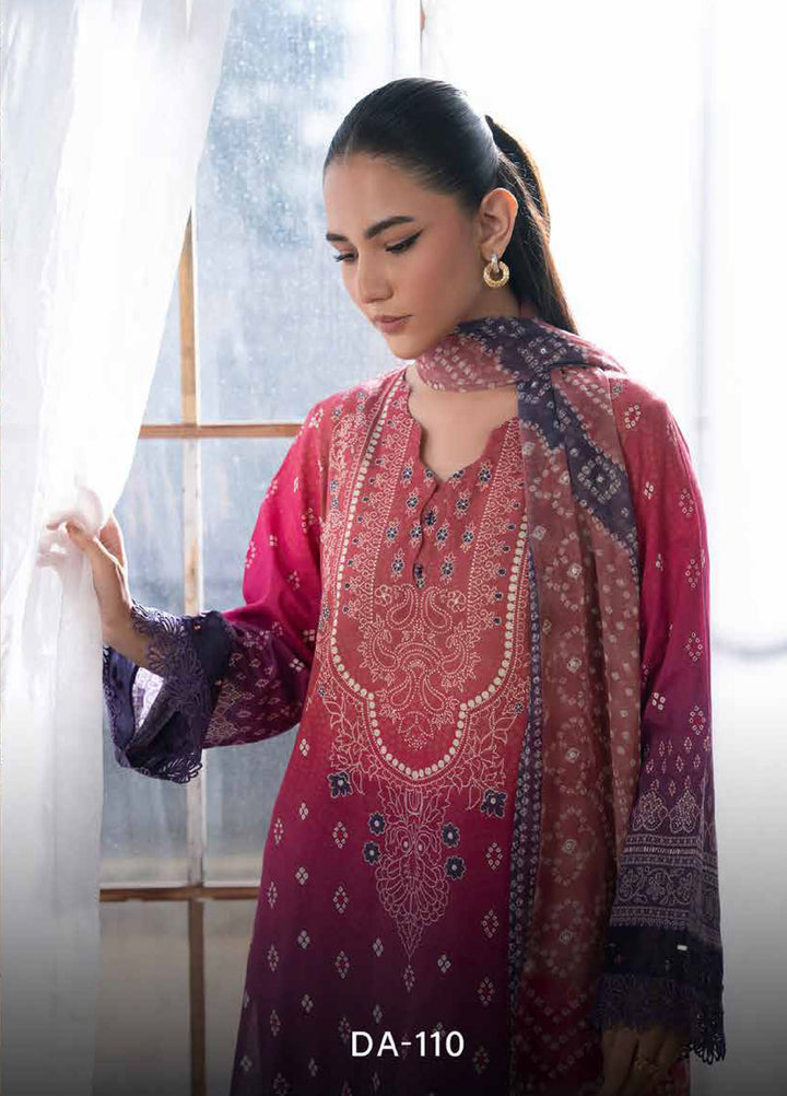 Chunri by Daria Unstitched Embroidered Lawn 3 Piece Suit DC26UCL DA-110 - Casual Collection