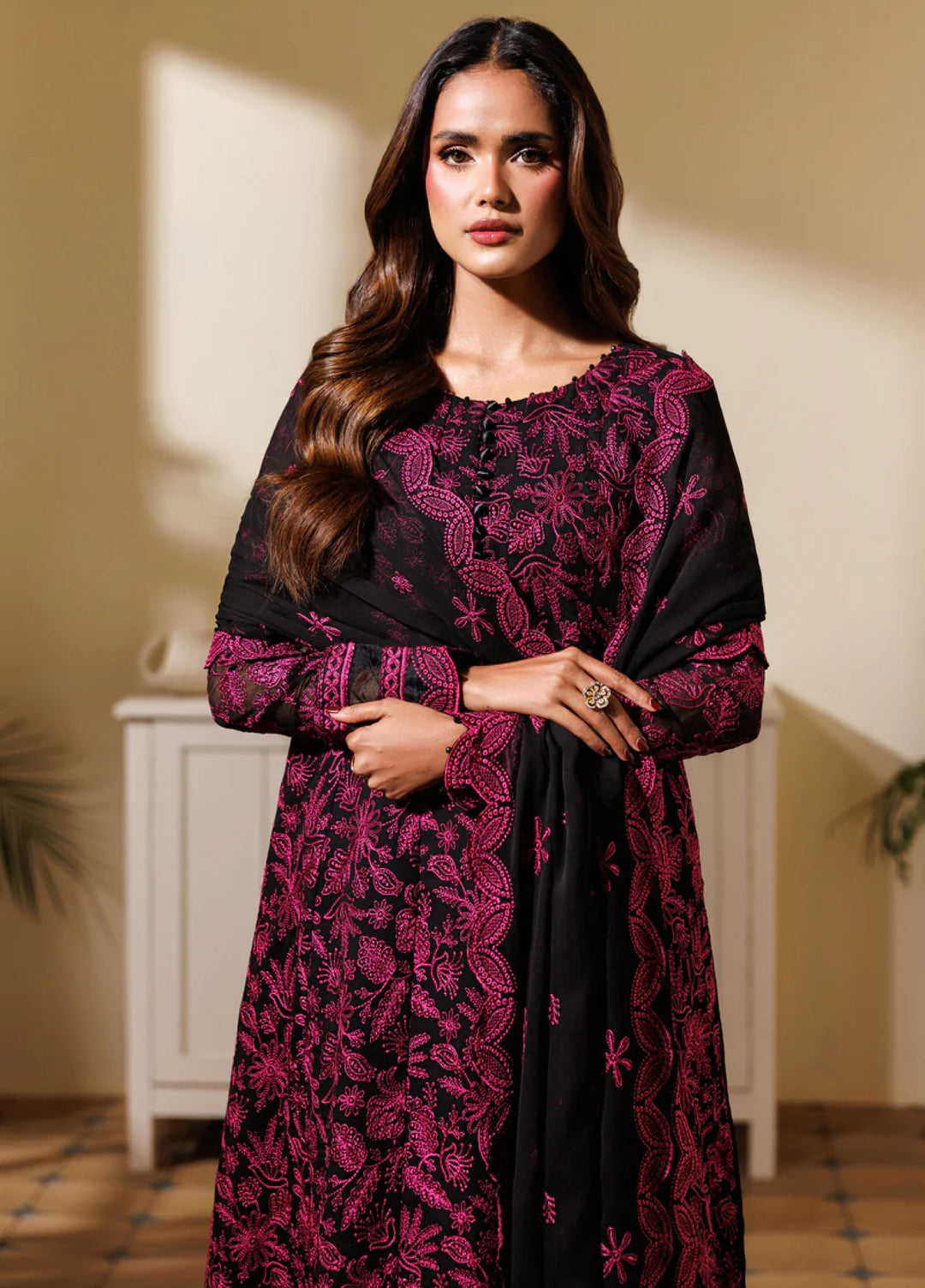 Zarif Women RTW Embroidered Chiffon 3 Piece Suit ZR26UCR ZRF-EMC-20 - Eid Collection