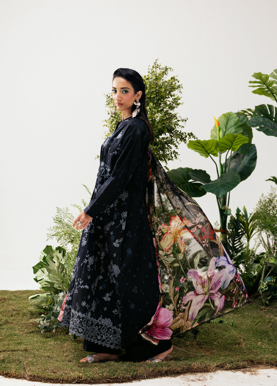 Zync by Florent Unstitched Embroidered Printkari Lawn 3 Piece Suit FL26UZP FZ-3B - Summer Collection