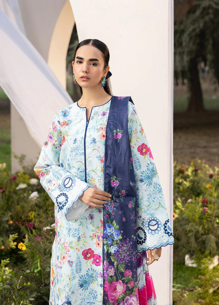 Summer Printkari Exclusive by RajBari Unstitched Embroidered Lawn 3 Piece Suit RB26USP D-09 - Casual Collection
