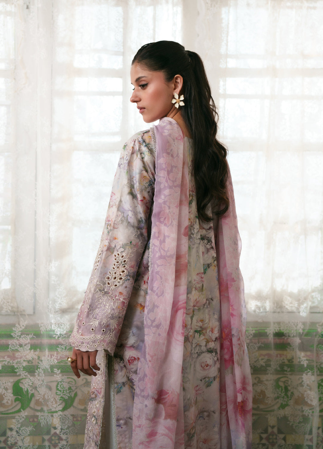 Summer Lines Printkari by Neeshay Unstitched Embroidered Lawn 3 Piece Suit NSH26SLP D-8 Blushe - Summer Collection