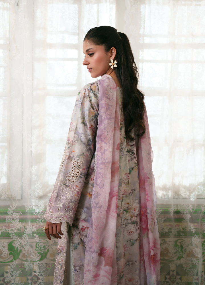 Summer Lines Printkari by Neeshay Unstitched Embroidered Lawn 3 Piece Suit NSH26SLP D-8 Blushe - Summer Collection