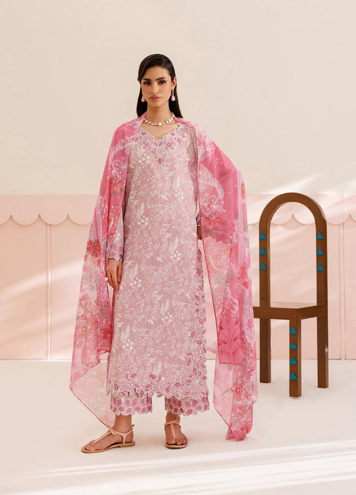 Azzal Unstitched Printed and Embroidered Lawn 3 Piece Suit AZL26UPL AZL-147 - Summer Collection