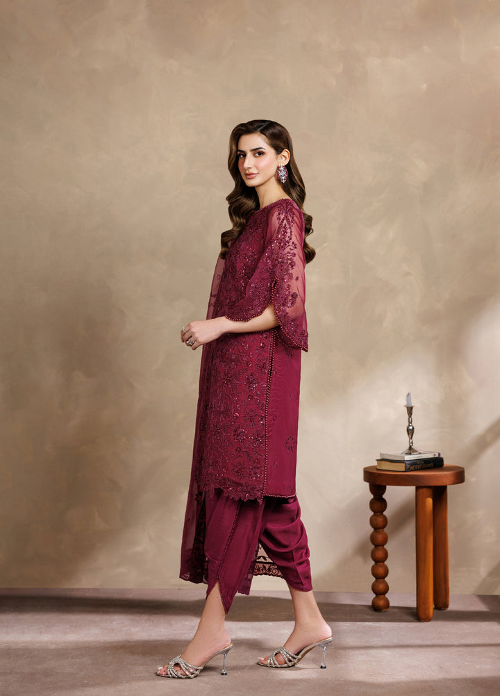 Zaryah by Zarif Unstitched Embroidered Organza 3 Piece Suit ZR26UZF ZF-ZYR-SURKH-01 - Festive Collection