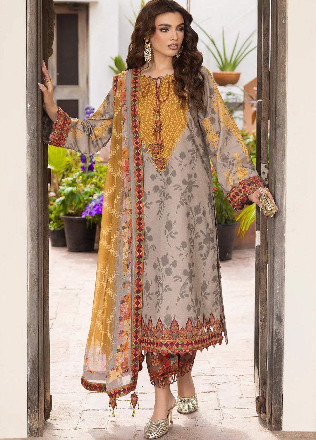 Andaaz by Charizma Unstitched Embroidered Lawn 3 Piece Suit CHR26UAL CAD6-02 - Summer Collection