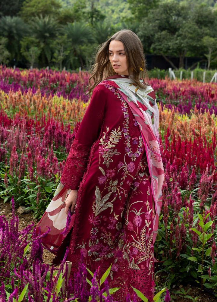 The Secret Garden by Mushq Hemline Unstitched Lawn 3 Piece Suit MU26USG D-14B Aurora Petals - Summer Collection