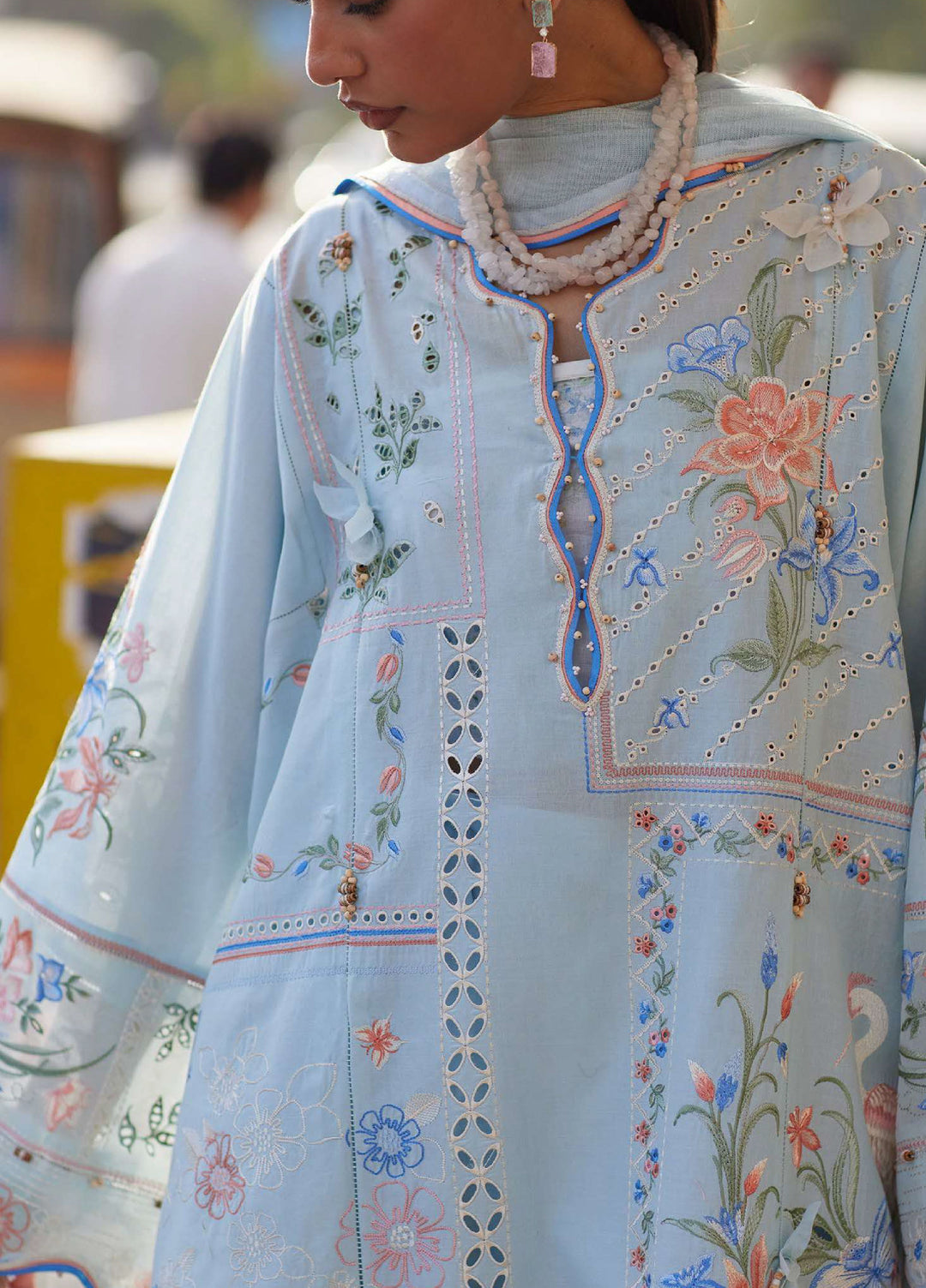 Wild Flower by Zaha Unstitched Embroidered Lawn 3 Piece Suit ZK26UWL ZF26-10 Forget Me Not Breeze - Festive Collection