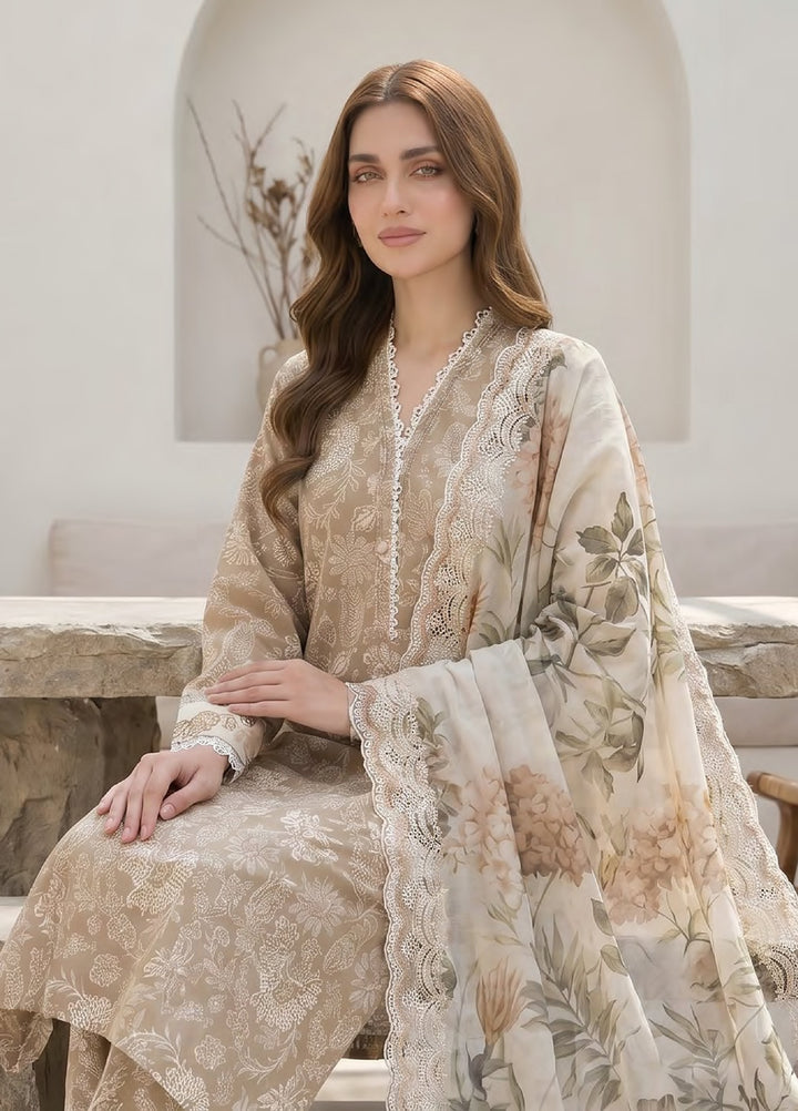 Lakhany Unstitched Printed Lawn 3 Piece Suit LSM26UP LG-IZ-0700 - Casual Collection