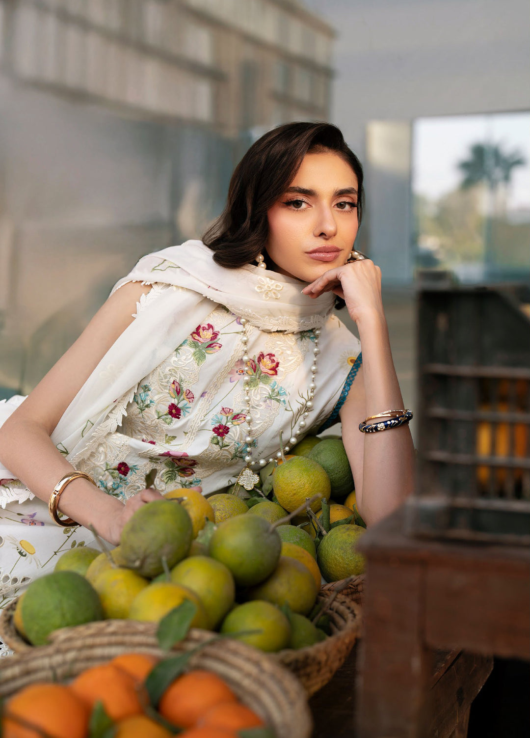 Broadway by Mahnur Unstitched Embroidered Lawn 3 Piece Suit MN26UB BW-002 - Summer Collection